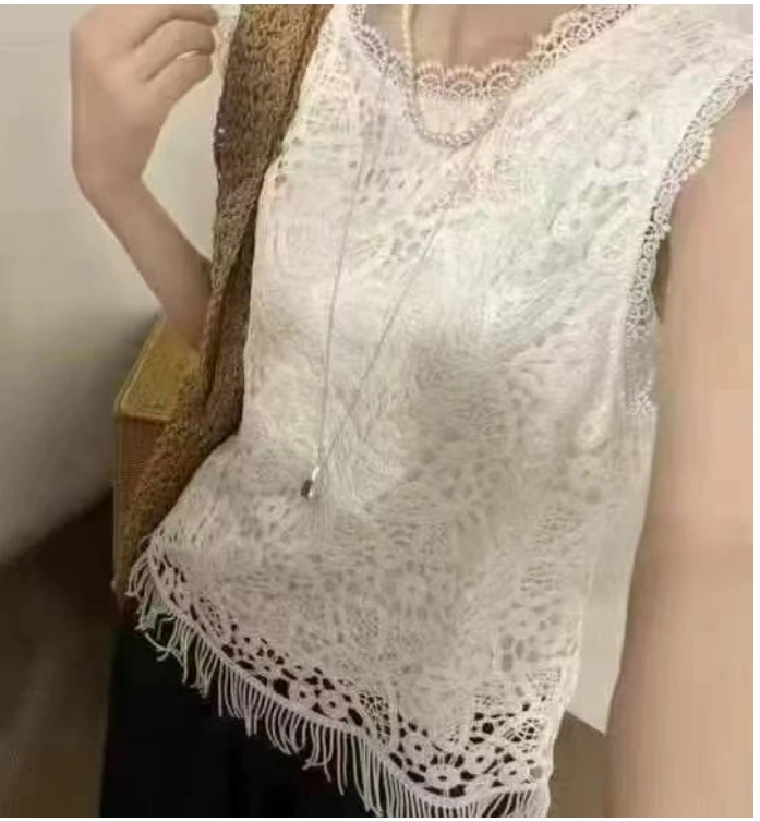 【柚子同款】YY夏季高级感镂空流苏小衫777