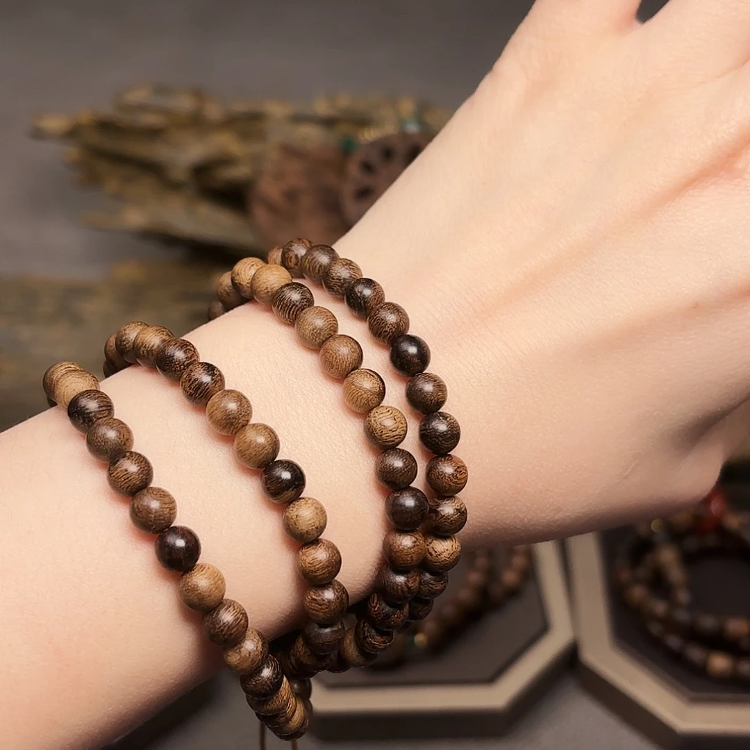 沉香手串越南芽庄黄棋楠瘤疤0.6×108