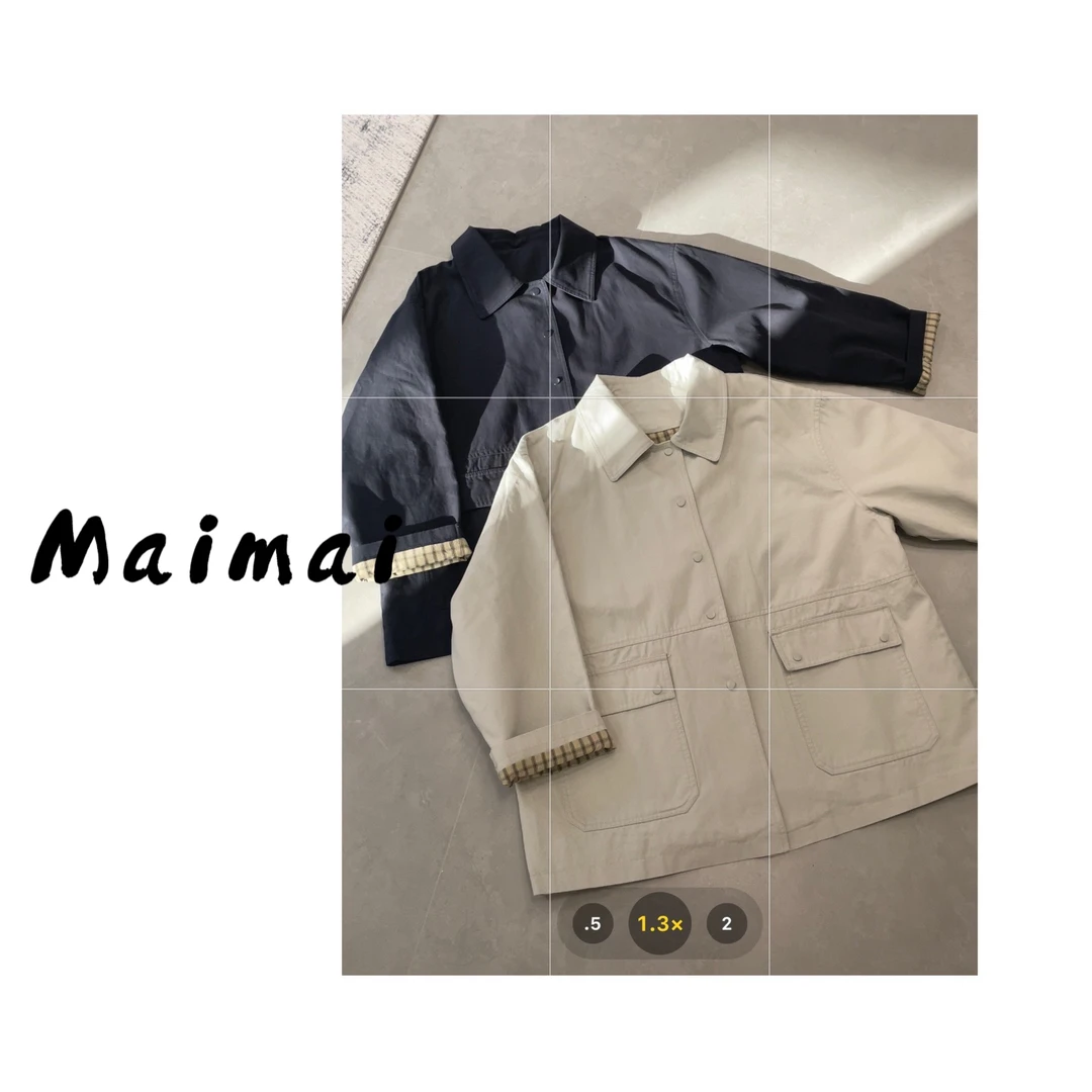 韩版简约短款风衣