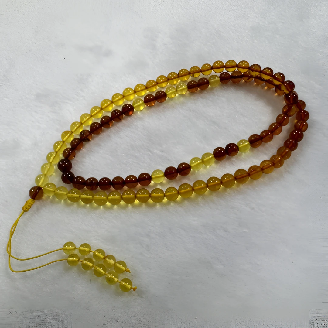 【亿景珠宝】6+三圈手链项链挂链多用彩虹链金珀渐变血珀天然琥珀