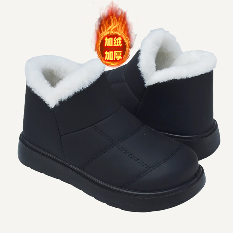 老北京布鞋女保暖时尚雪地靴防滑软高帮加厚棉鞋一脚蹬休闲妈妈鞋