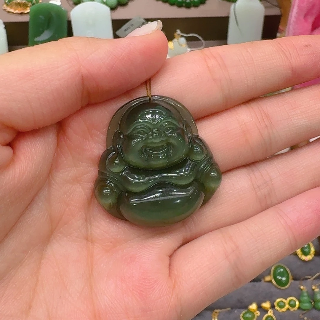 小***娘吊坠(不含链)未镶嵌和田玉（碧玉）
