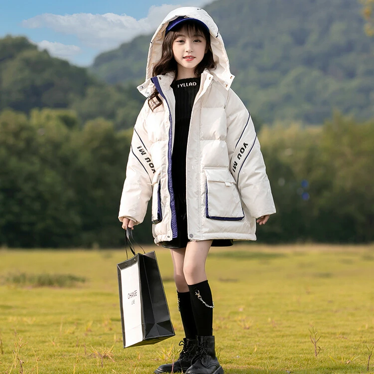 童装反季女童羽绒服冬季新款儿童中长款外套大童加厚冬装
