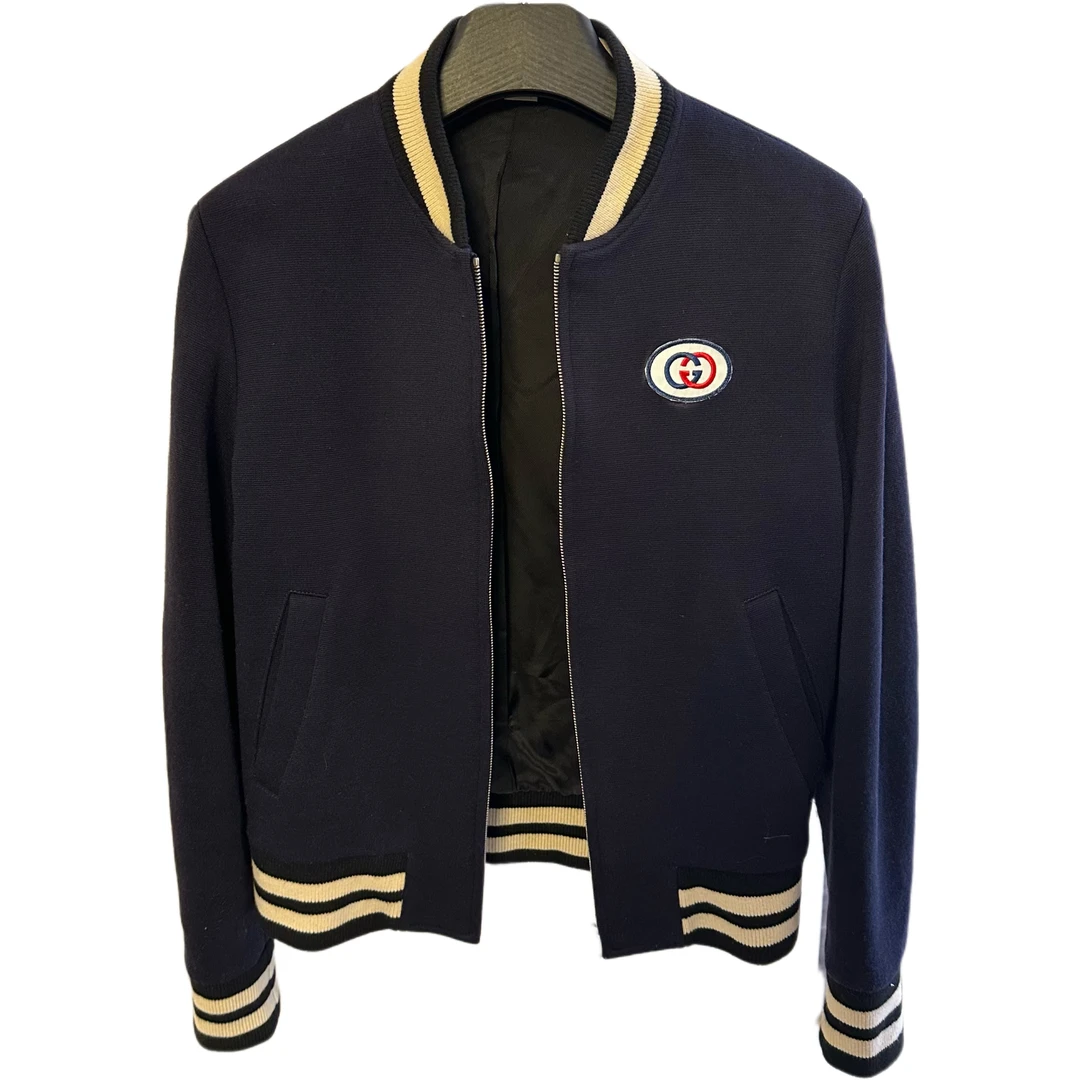 未使用 GUCCI/古驰 古驰棒球领羊毛夹克 48 码 0490