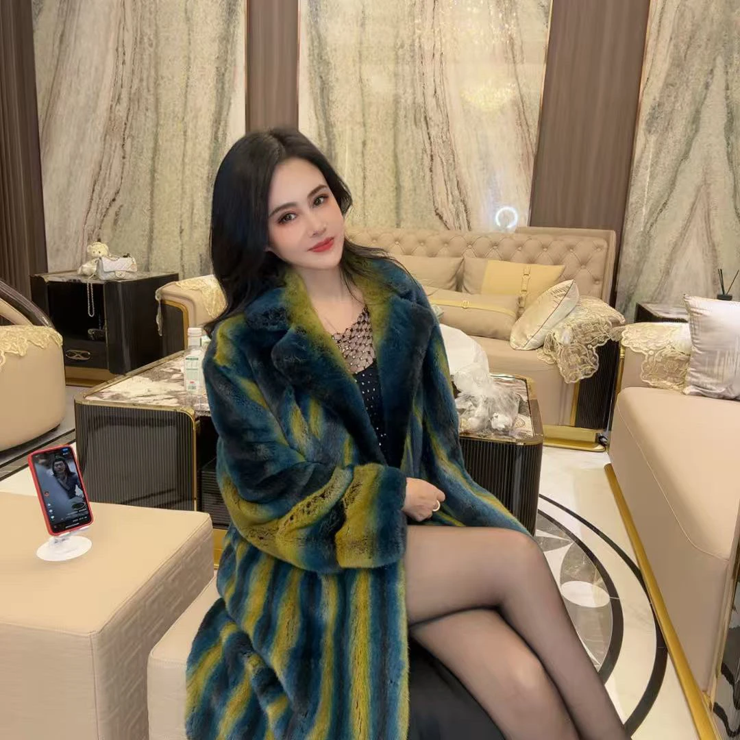 9359水貂冬季新款女士新款高端时尚皮草大衣AMF-衣长125cm