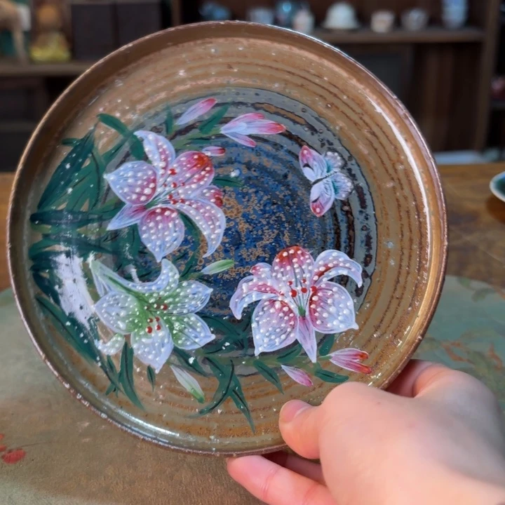 柴烧纯手工手绘陶瓷