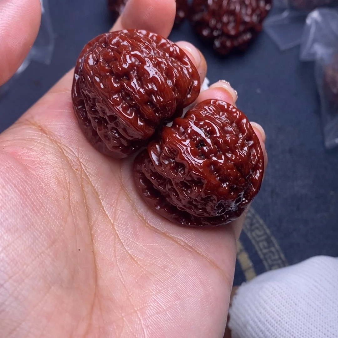 吊坠文玩核桃白狮子38