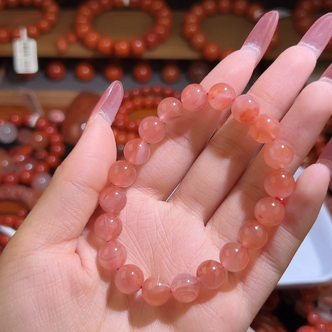 南红玛瑙手链未镶嵌9mm冰飘