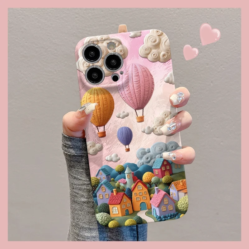 粉色气球适用苹果16promax手机壳vivo华为荣耀oppo小米15菲林壳