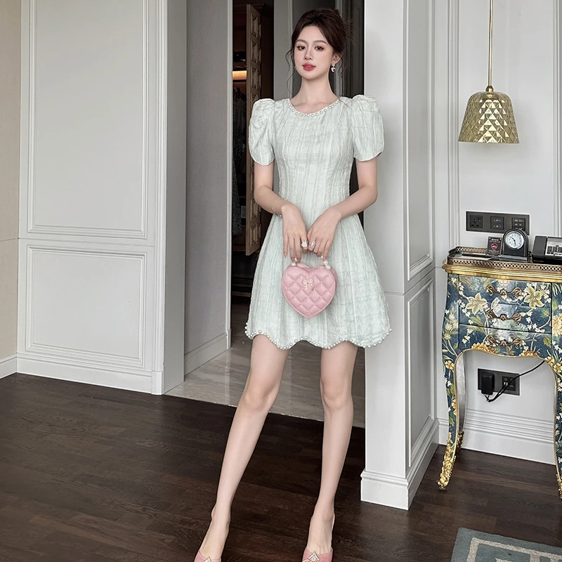 2025夏季时尚小个子气质收腰显瘦复古初恋法式小众甜美45145