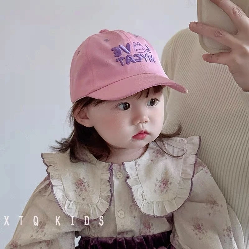 婴儿韩版字母洋气鸭舌帽春秋季宝宝薄款遮阳帽男女小童防晒棒球帽