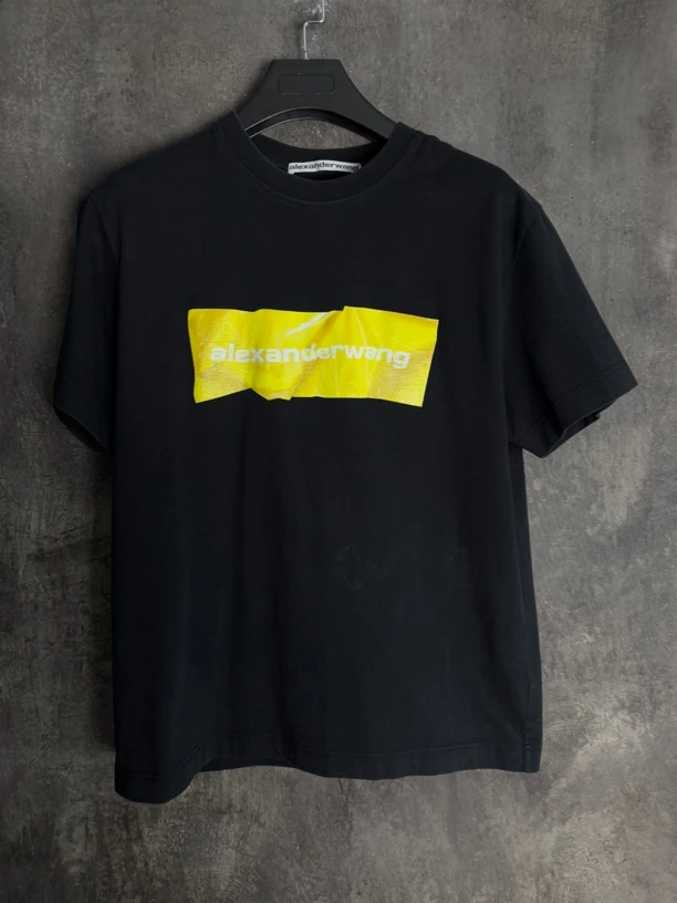 M码*1 全新未使用/Alexander Wang 黑金胶带短袖/12604