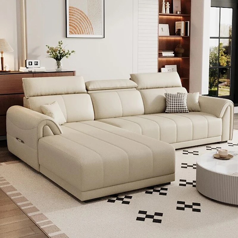 意式极简高靠真皮牛皮沙发客厅大小户型组合贵妃位皮艺新款爆款