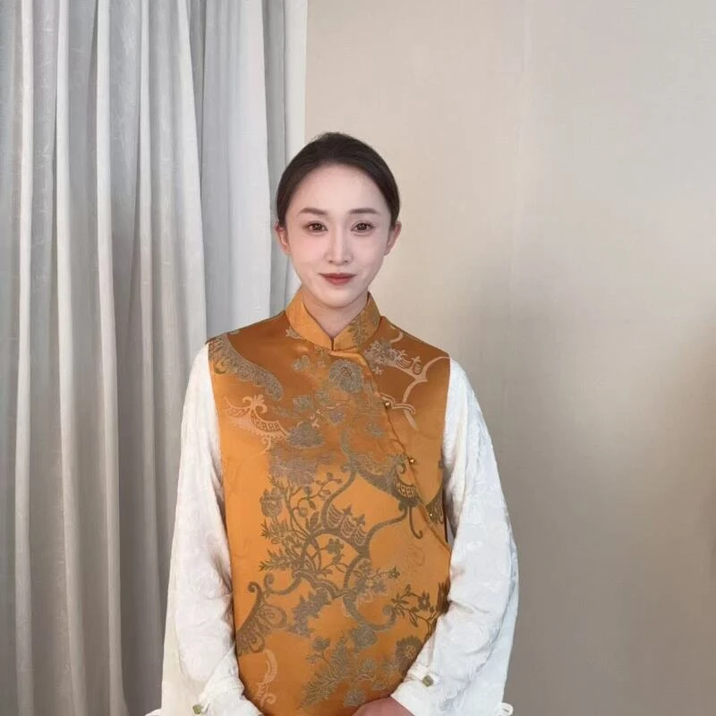 【倾城】2025新款新中式国风织金宋锦马甲yn-28