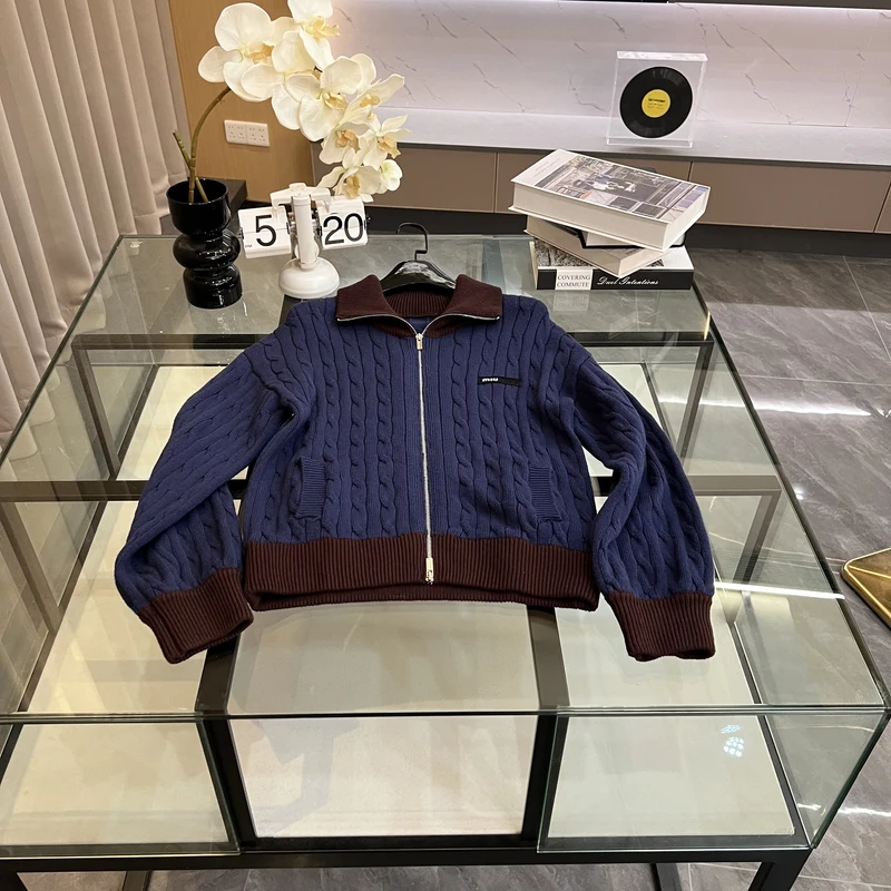 秋冬拉链短外套宽松百搭显瘦针织开衫上衣GK-673