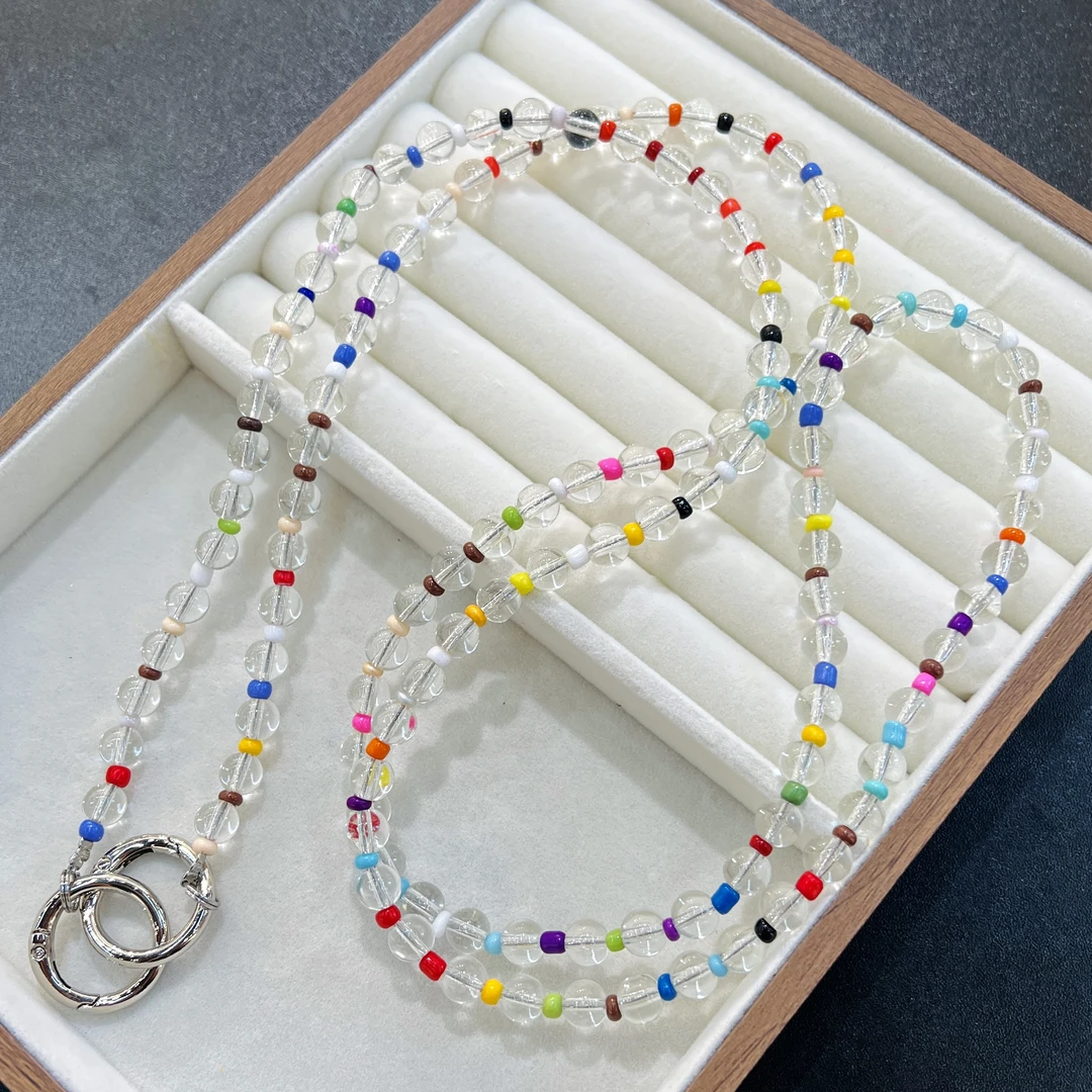 铜合金仿水晶项链 XL-481韩风ins透明斜跨时尚百搭手机链