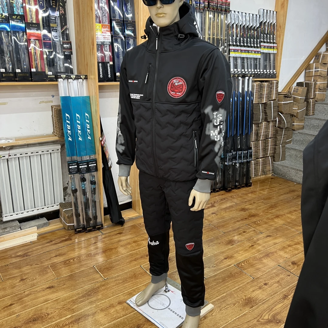 新款保暖套装日本TSURIMUSHA钓武者A017A018钓鱼服保暖防水垂钓服