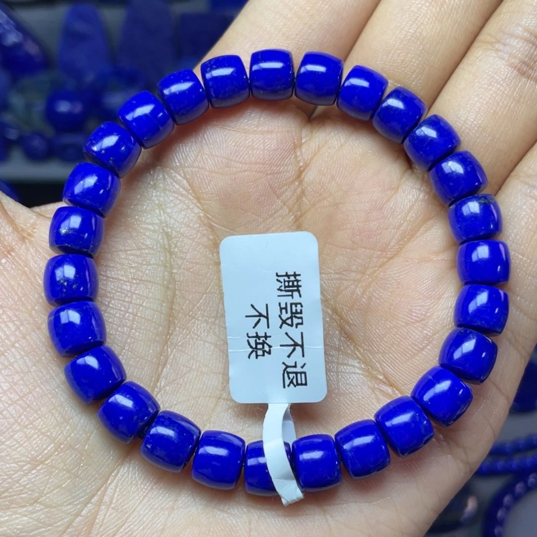 柠****青金石未镶嵌8×6mm直切手串