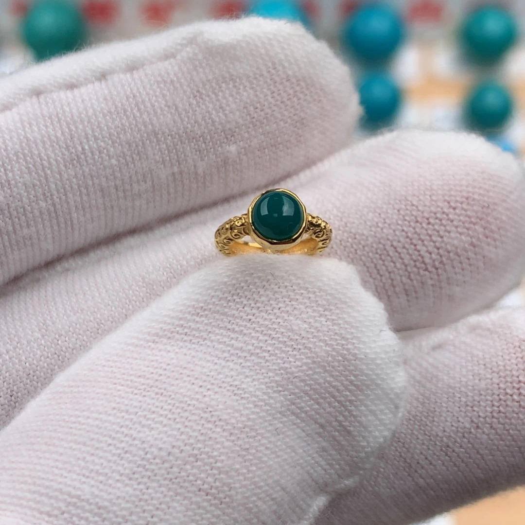 绿松石18K金镶嵌发饰