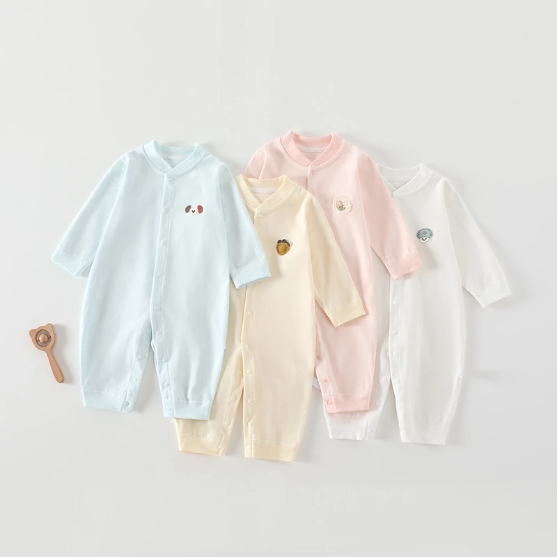 婴儿连体衣a类全棉新生儿衣服初生宝宝哈衣无骨爬服四季婴儿衣服