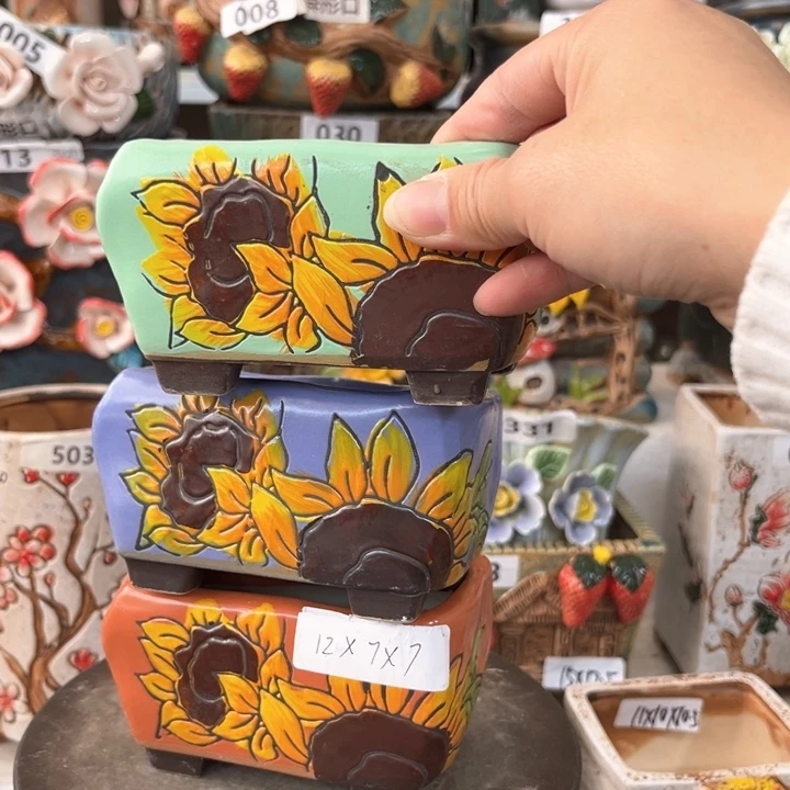 紫砂花盆粗陶材质多肉花盆