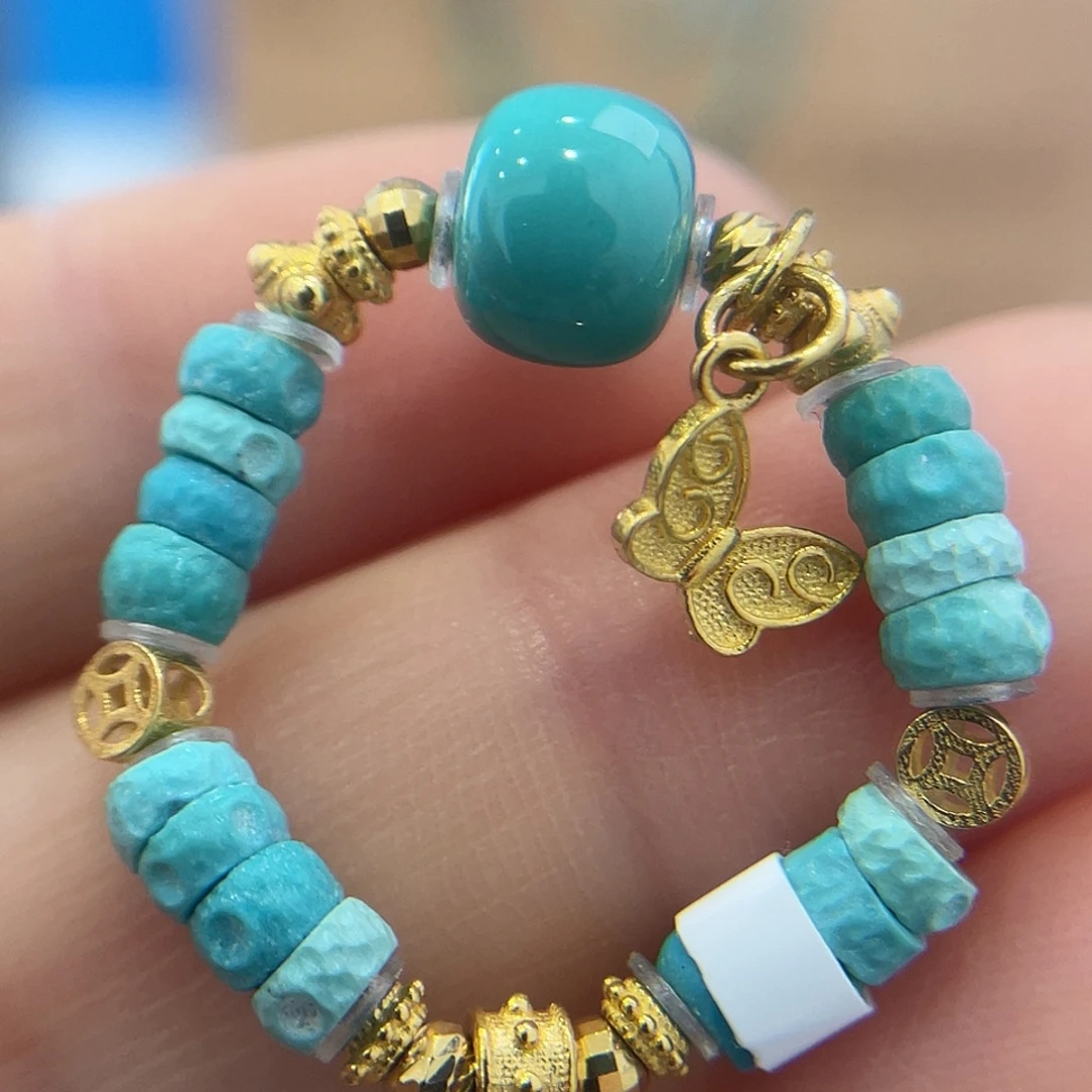 绿松石18K金镶嵌珠宝奇石