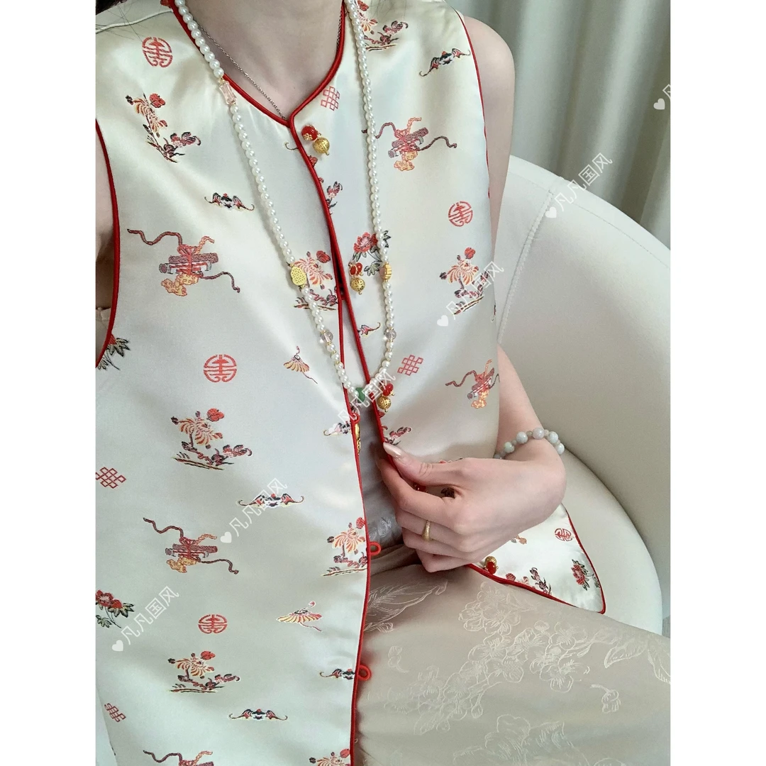 【凡凡】（花眠)新中式国风织锦马甲