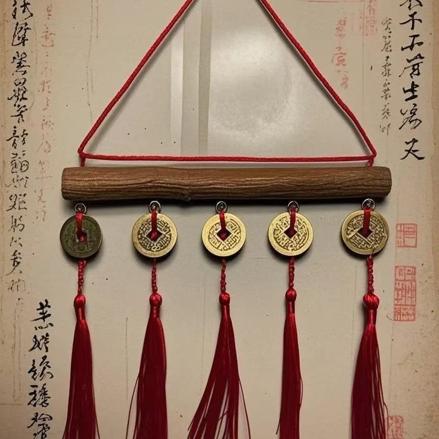 高档东南桃木五帝挂件化解对门煞气客厅玄关招财好物