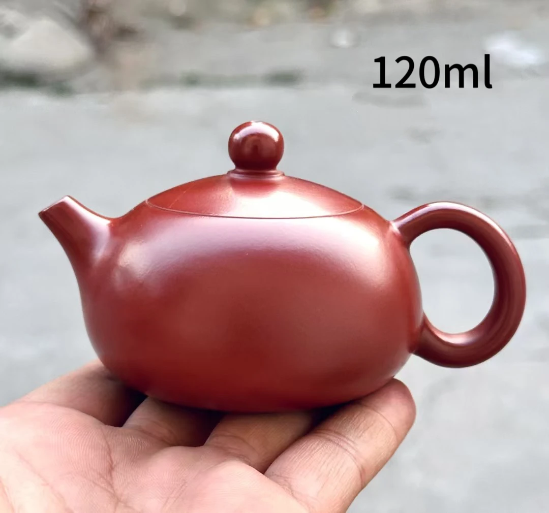 扁西施壶120/150/180ml朱泥大红袍紫砂壶网孔出水名师茶壶全手工