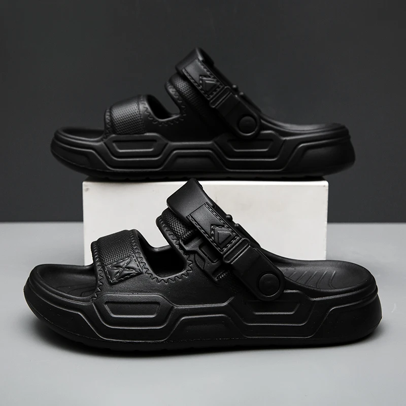 森刻夏季潮拖轻便透气休闲男士厚底防滑两穿沙滩凉鞋网红户外鞋