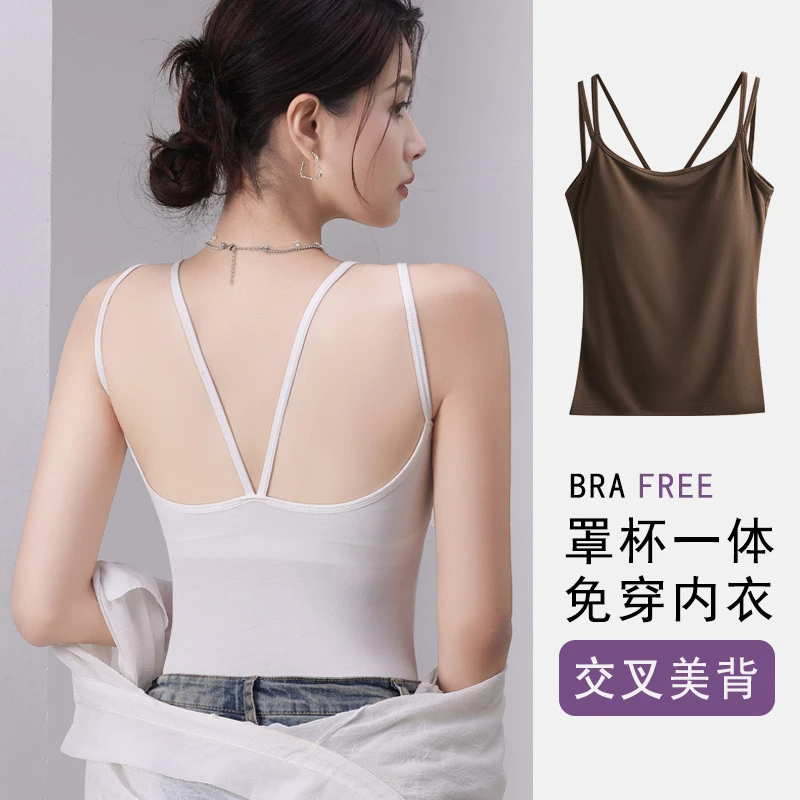 大码性感吊带背心莫代尔女士胖200斤百搭美背外穿夏季薄打底上衣