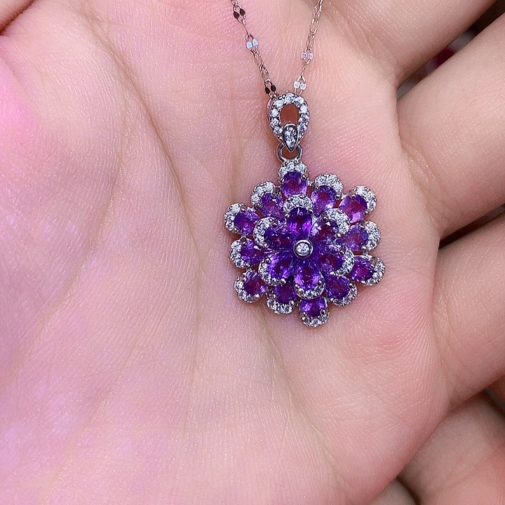 银S925镶嵌颈饰紫晶