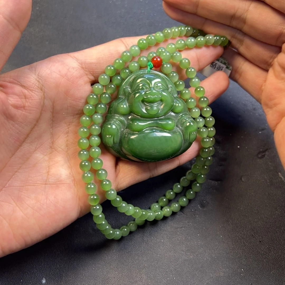 颈饰未镶嵌和田玉多样性俄罗斯碧玉七号坑佛公带链子