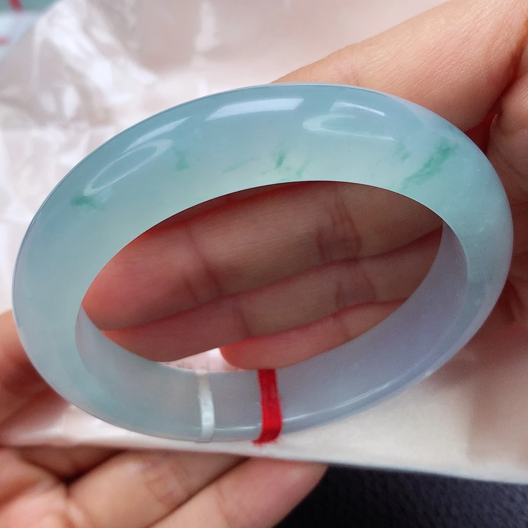 未镶嵌手镯翡翠56➕ 冰蓝飘花