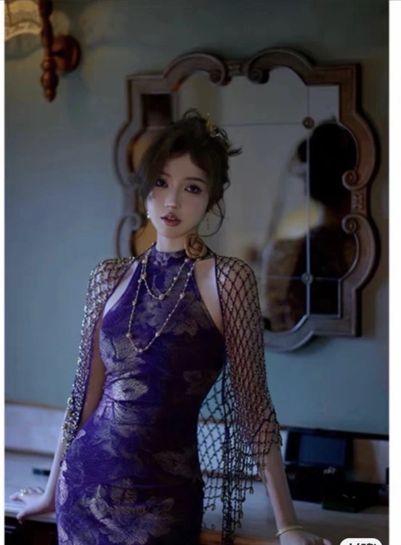 自制手工珠珠披肩女夏季外搭旗袍<全新手工串珠珠子味道正常现象>