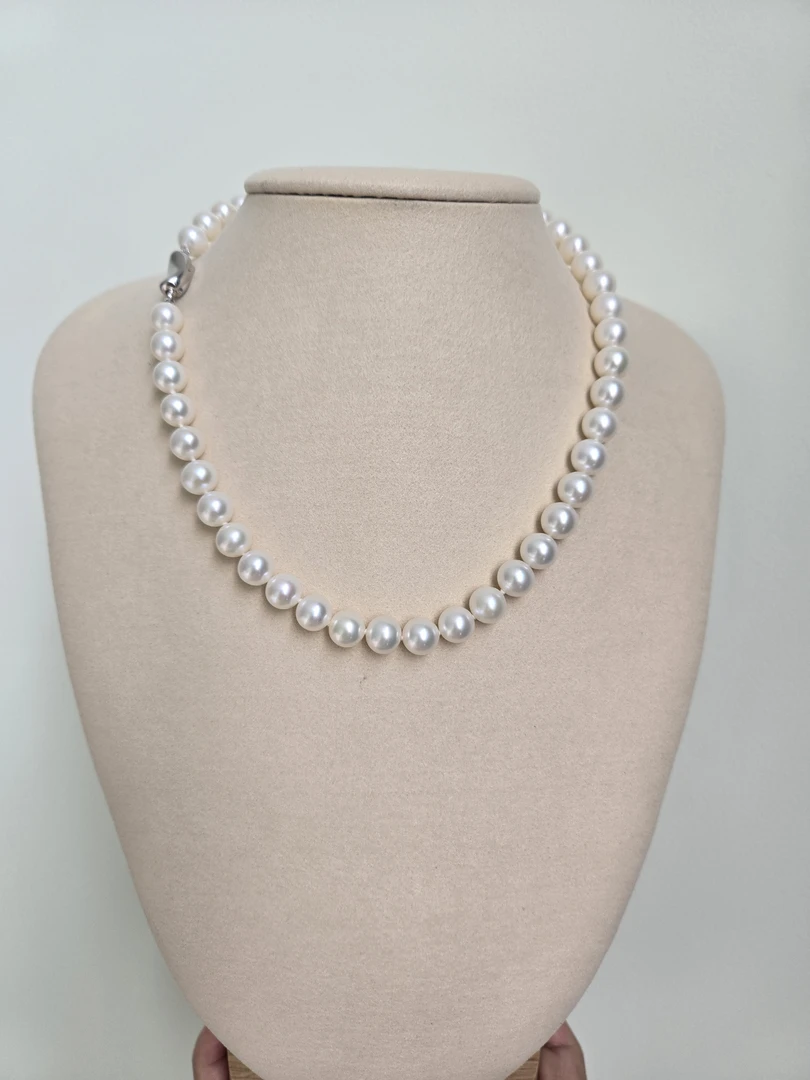 淡水无核珍珠项链8-9mm白色时尚强光气质经典优雅