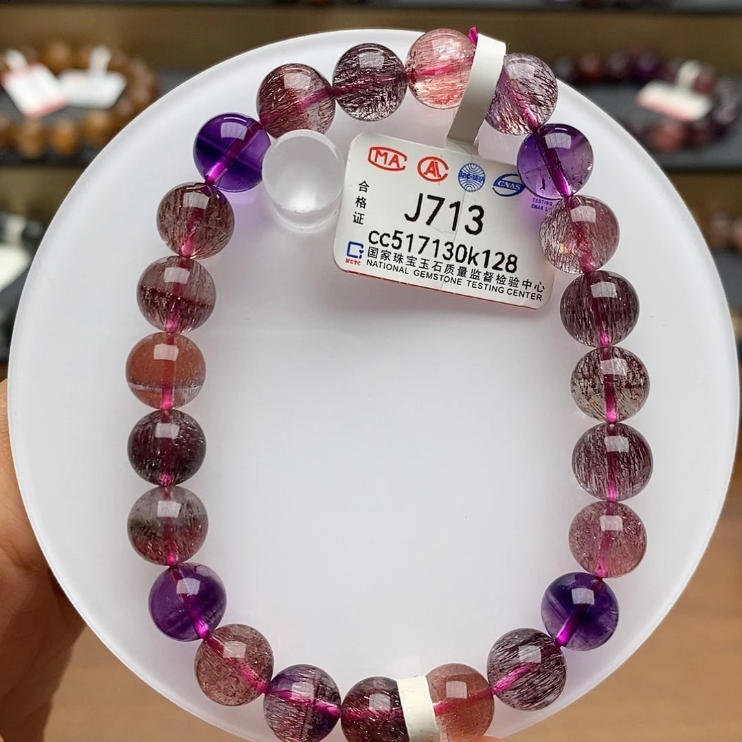 水晶手链未镶嵌J713超七8m