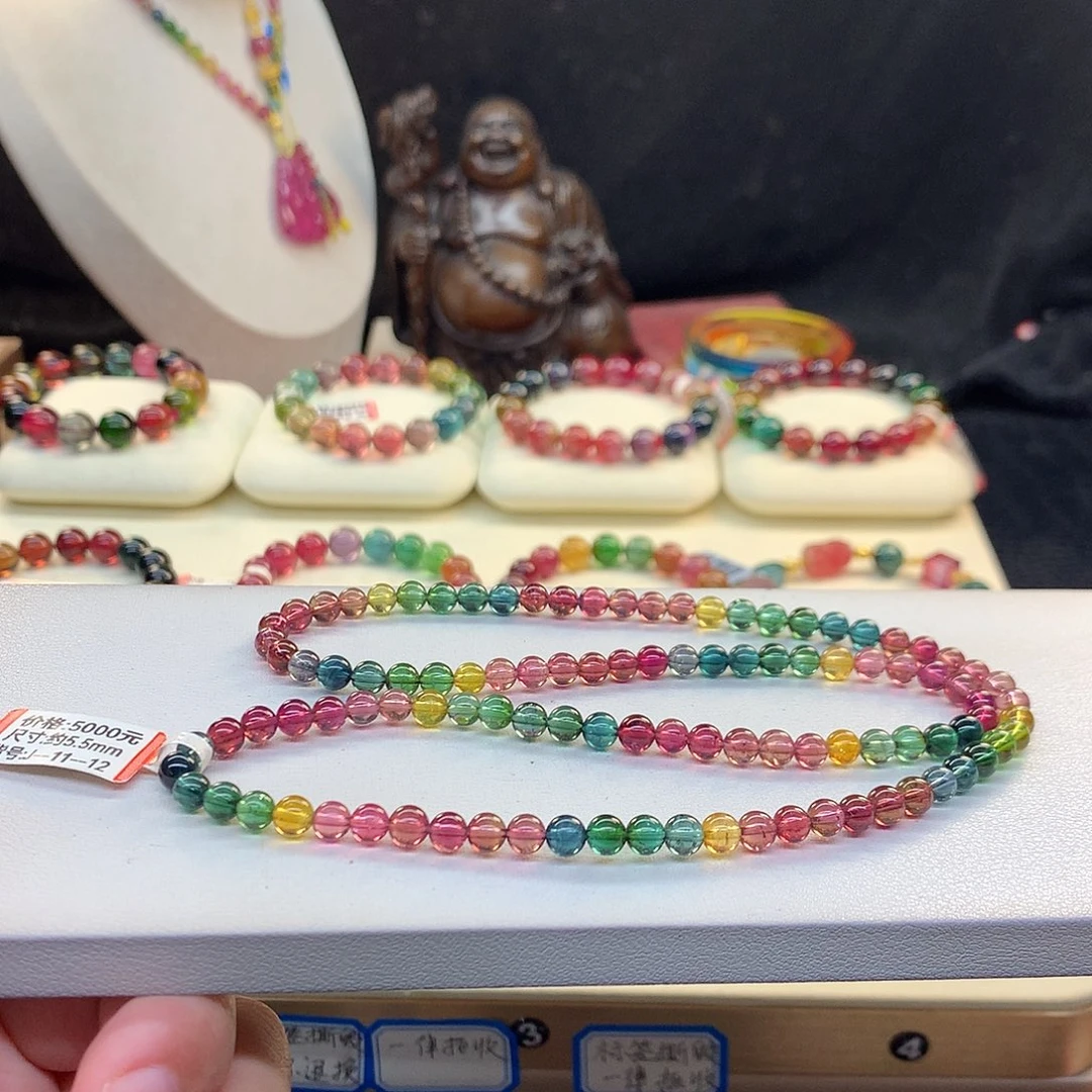 未镶嵌手串碧玺老矿亮彩5.5mm