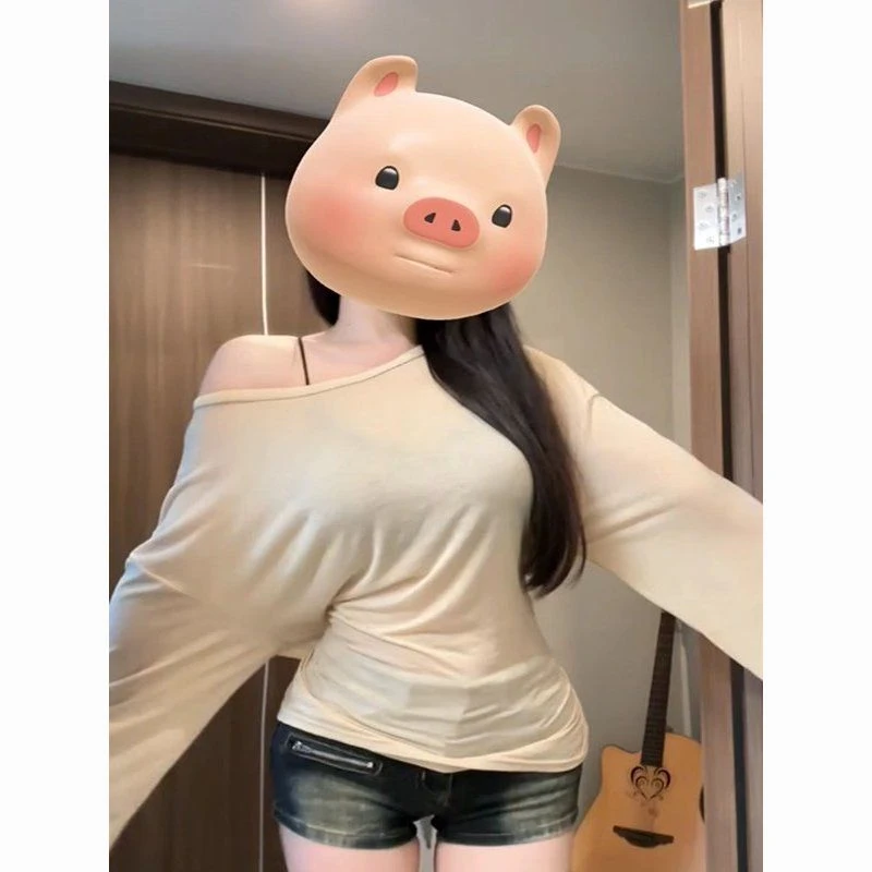 【雪花嫲】收腰薄款长袖罩衫防晒显瘦T恤上衣夏季女小众新款绑带