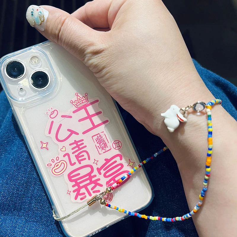 黄铜玻璃手链 Slowshow原创~手机彩色挂绳~日本东宝古董珠配件奥