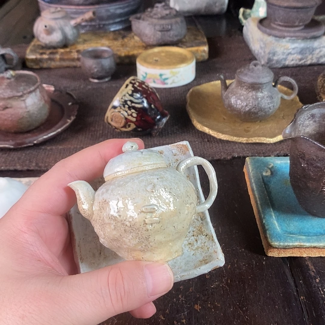合***道手工制作柴烧茶具