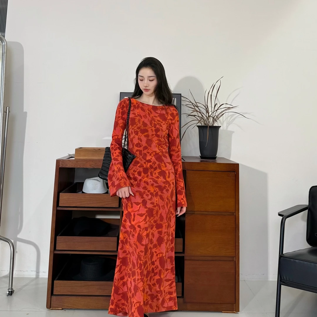 100桑蚕丝丨45°斜裁丨R*P慵懒度假真丝双绉连衣裙-MY5751