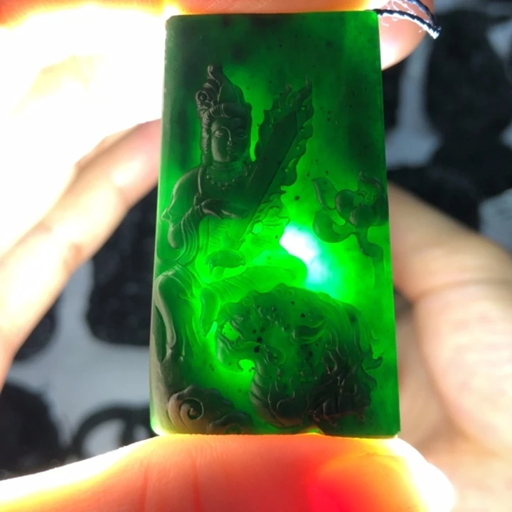 定制翡翠未镶嵌文殊