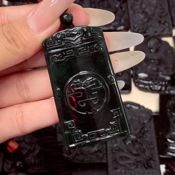 吊坠(不含链)未镶嵌翡翠雄*天然a货钢琴黑挂件