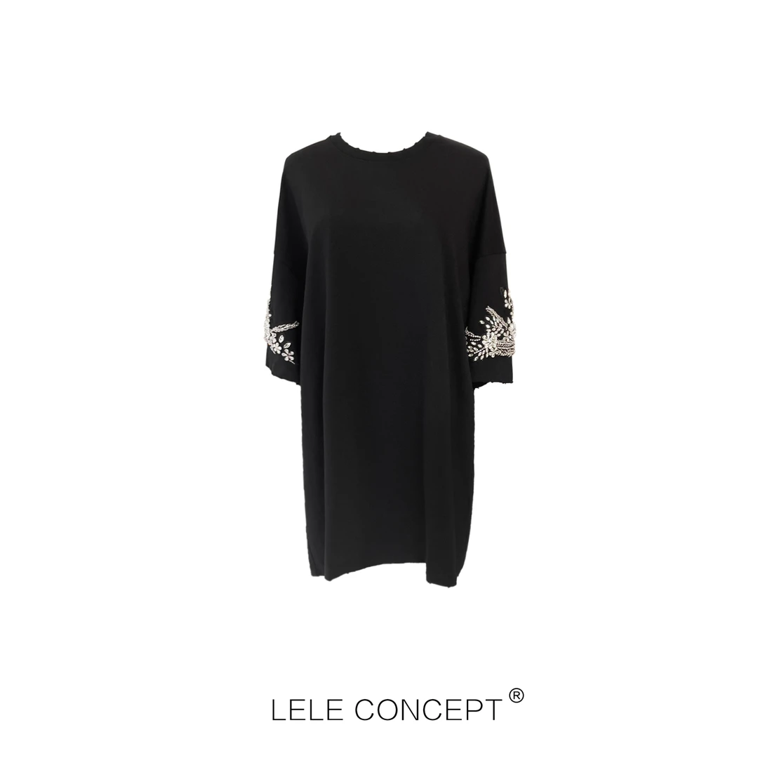 LELE CONCEPT｜「漾」百搭时尚百搭绣花T裙Q0342