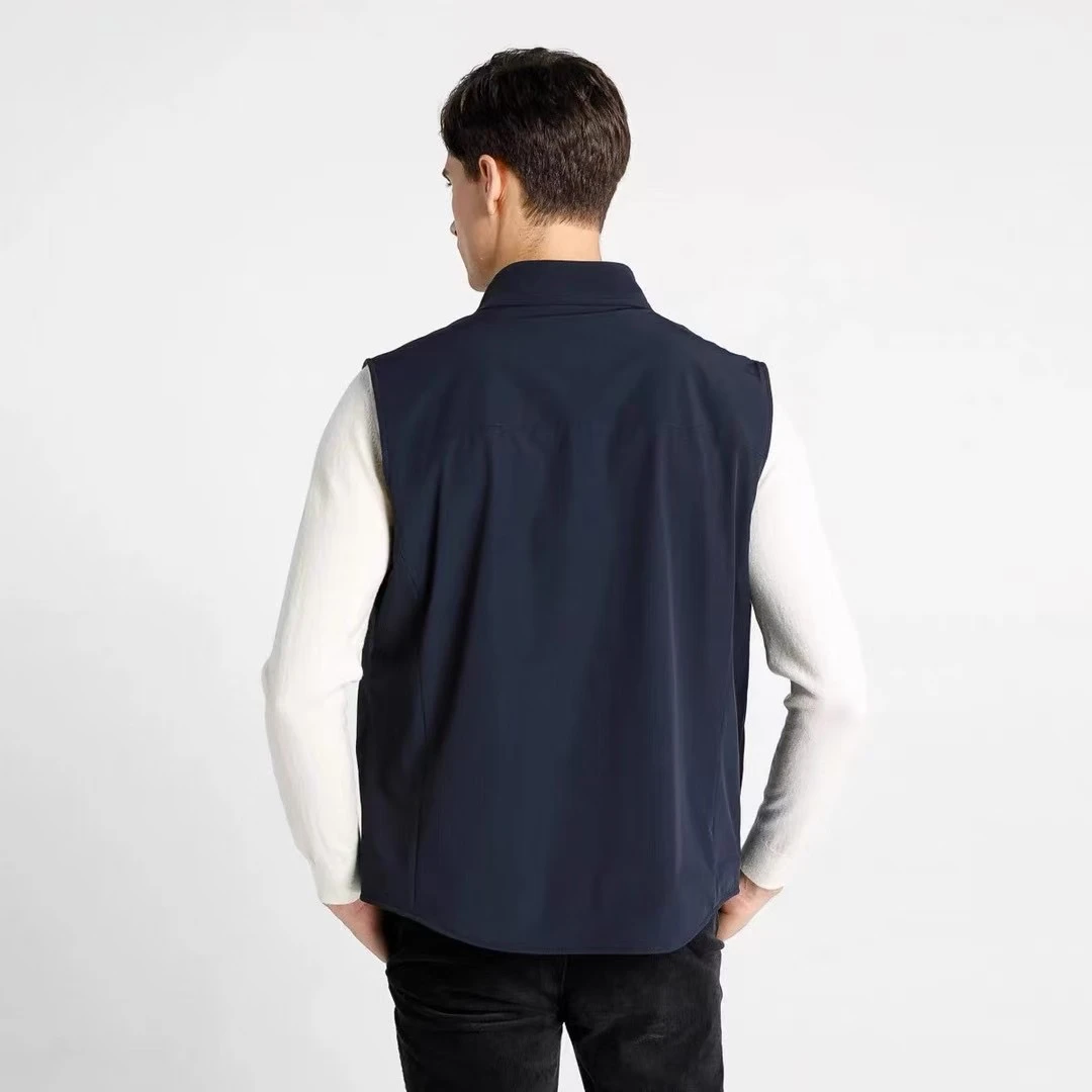 夏季纯色多口袋立领免烫薄款马甲宽松型透气ins风