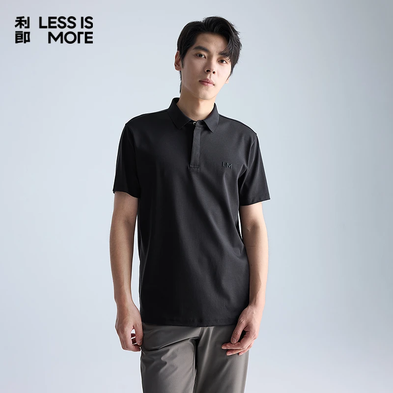利郎25年夏季新款桑蚕丝Polo衫商场同款休闲翻领男士透气吸汗纯色