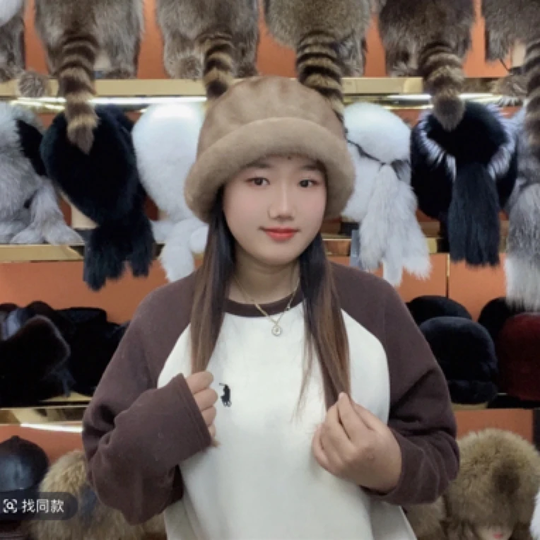 水貂渔夫帽卷边洋气百搭女生冬季水貂帽子