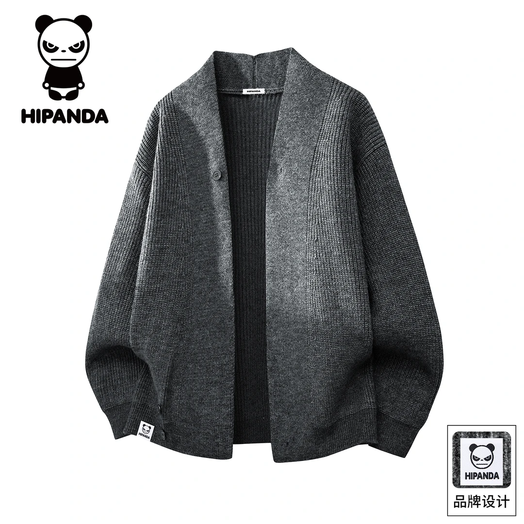 Hi Panda你好熊猫秋冬新款毛衣外套男装潮牌轻奢百搭休闲针织开衫