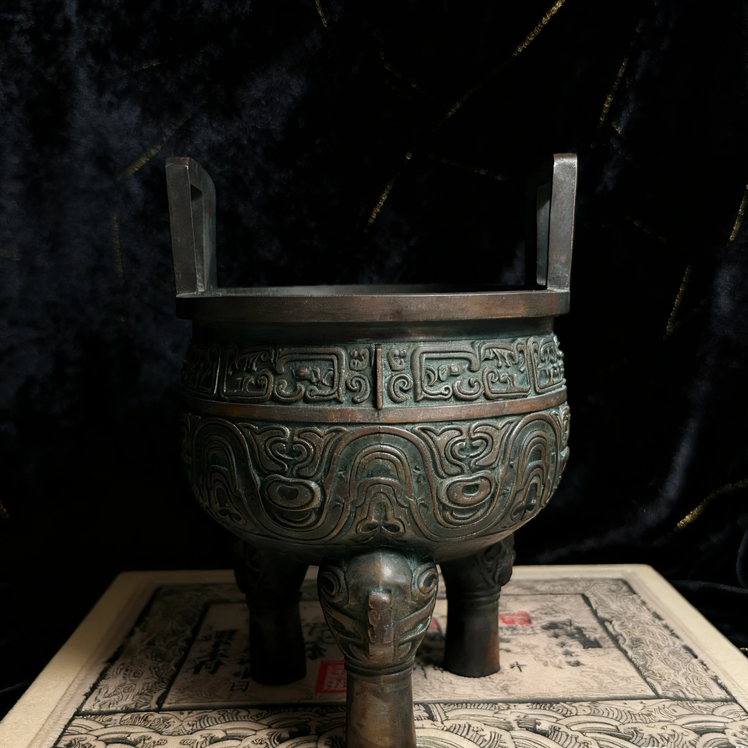 青铜三足鼎 家居客厅办公室摆件